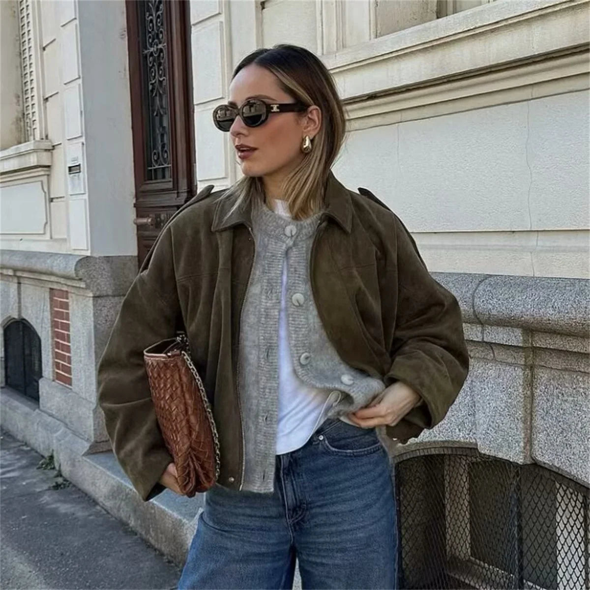 Women’s Army-Style Bomber Jacket