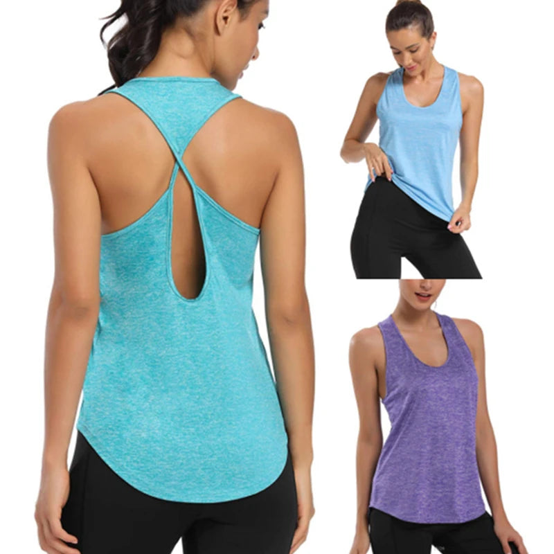 Sleeveless Backless Gym Tops