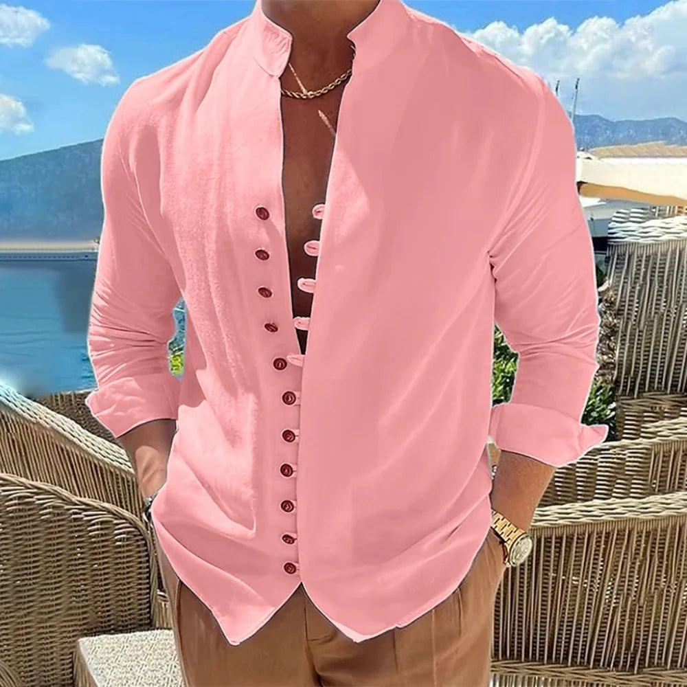 Men’s Solid Color Long Sleeve Shirt