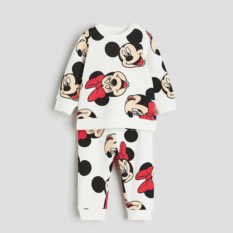 Girls' Spring & Autumn 2-Piece Cartoon Fashion Set