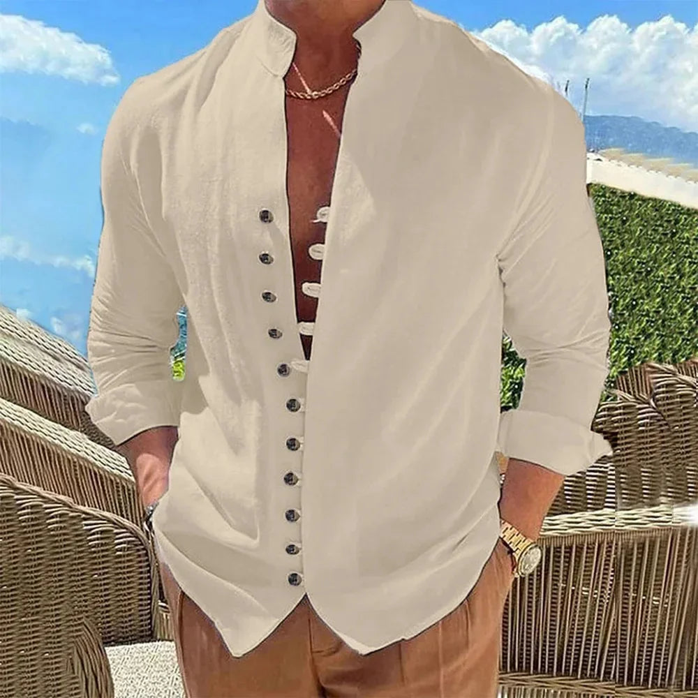 Men’s Solid Color Long Sleeve Shirt