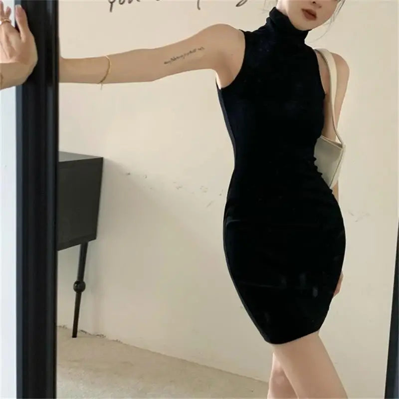 Summer Sexy High Neck Tight Dress