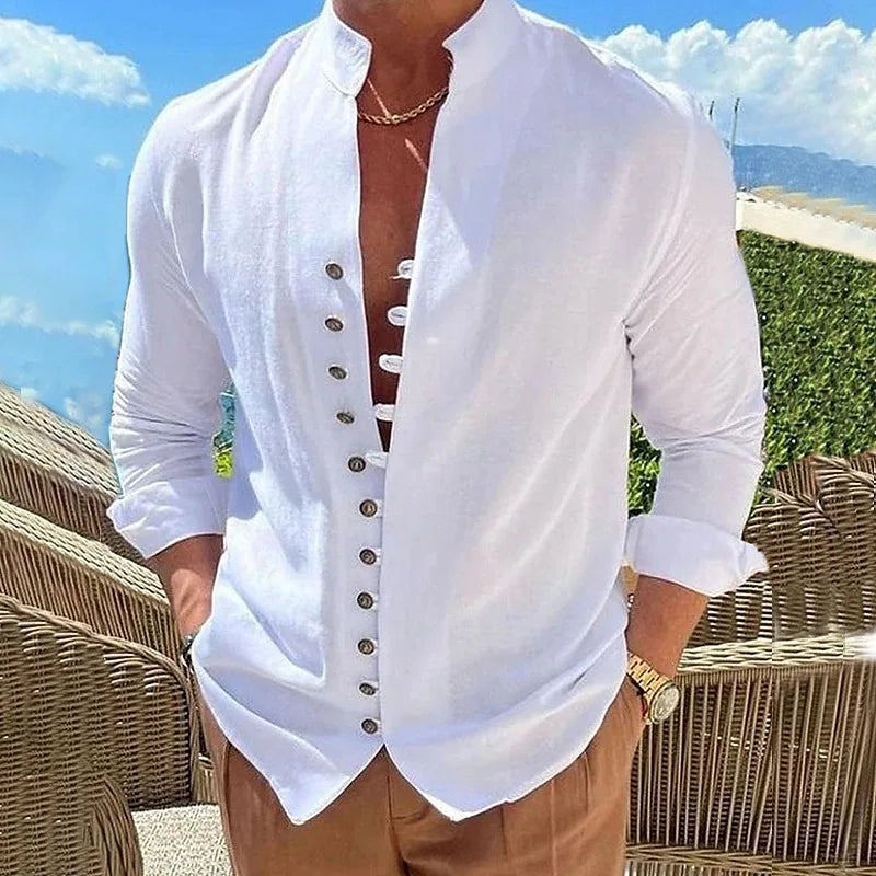 Men’s Solid Color Long Sleeve Shirt