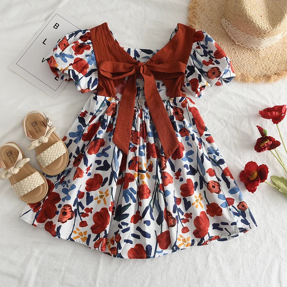 Bear Leader Rose Pink Plaid Bow Dress
