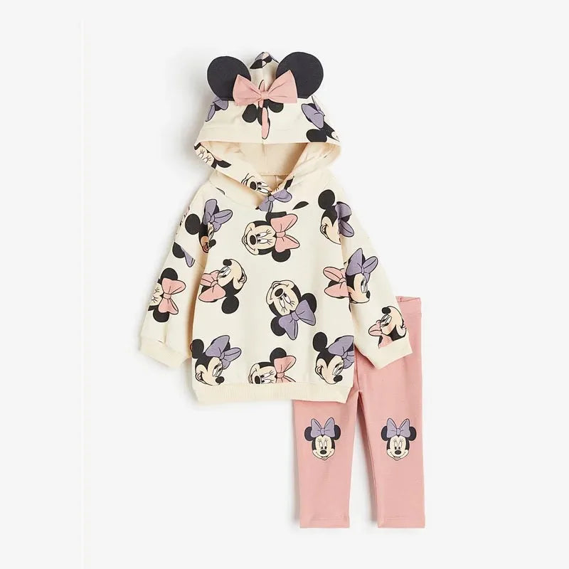 Mickey Minnie Full Print Hooded Toddler Tops