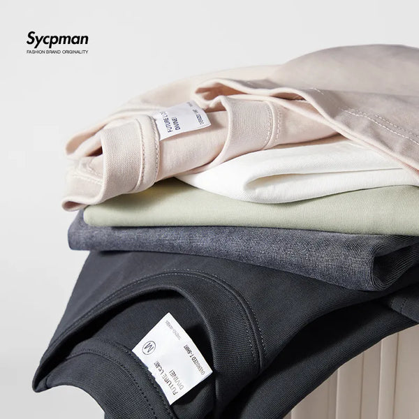 SYCPMAN Oversized Heavyweight Cotton T-Shirt for Men