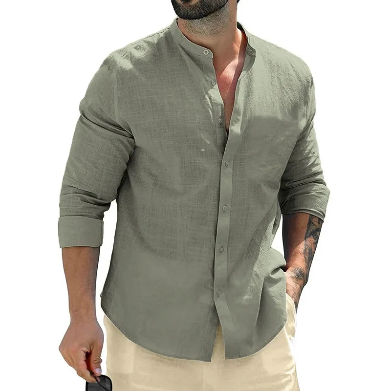 Autumn Men’s Long Sleeve Cotton Shirt