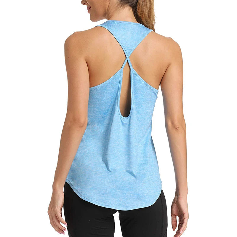 Sleeveless Backless Gym Tops