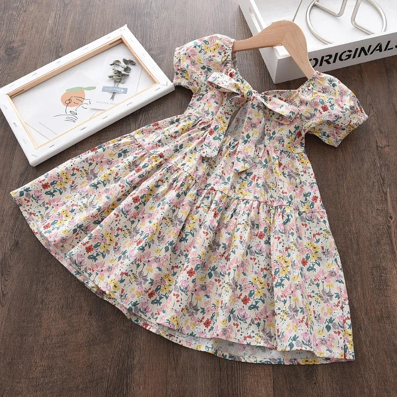 Bear Leader Rose Pink Plaid Bow Dress