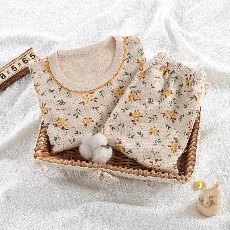 Pure Cotton Cartoon Floral Boys Sleepwear