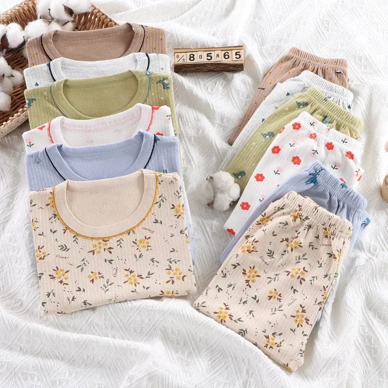 Pure Cotton Cartoon Floral Boys Sleepwear