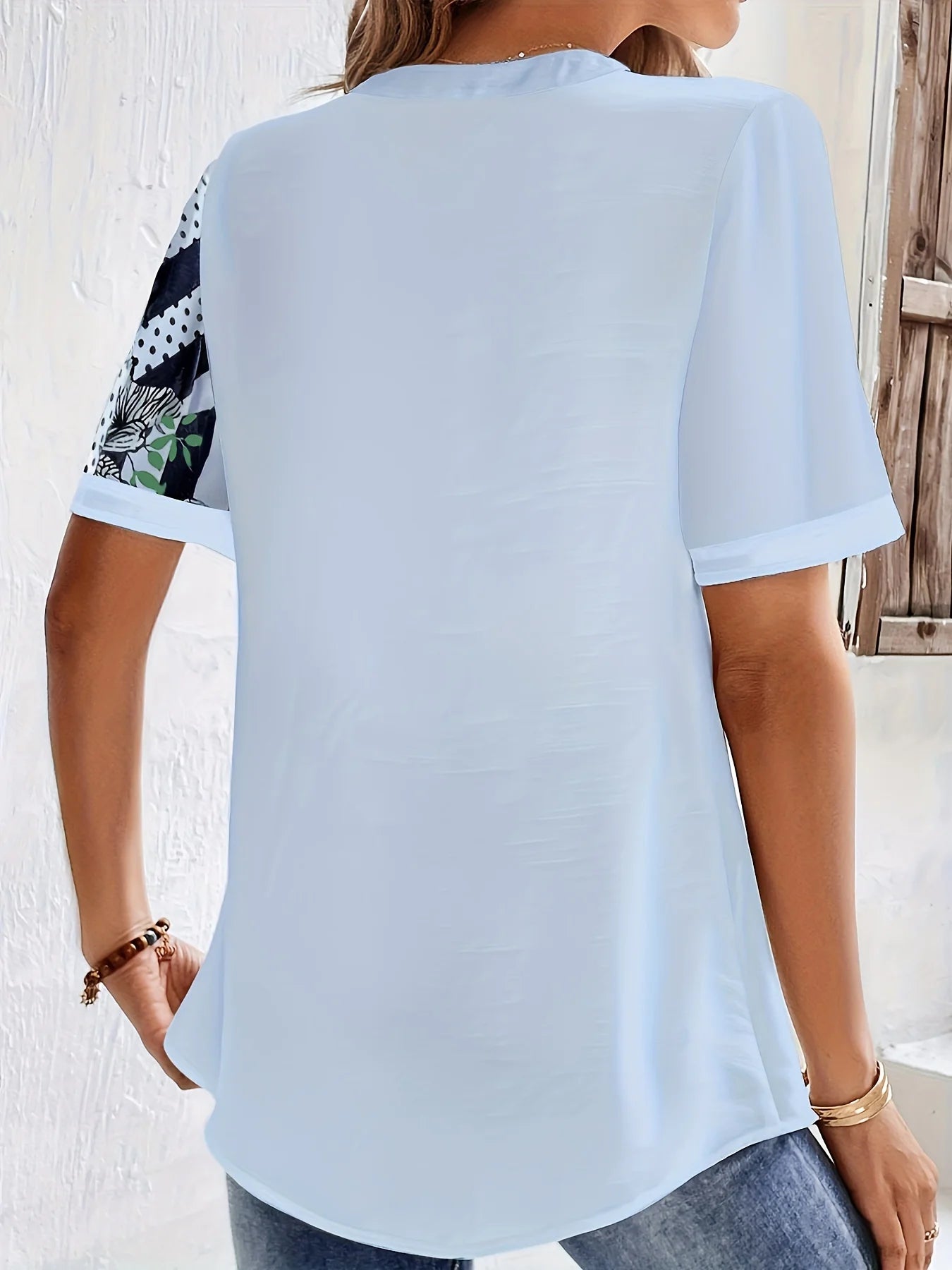 Plus Size Striped Print Blouse