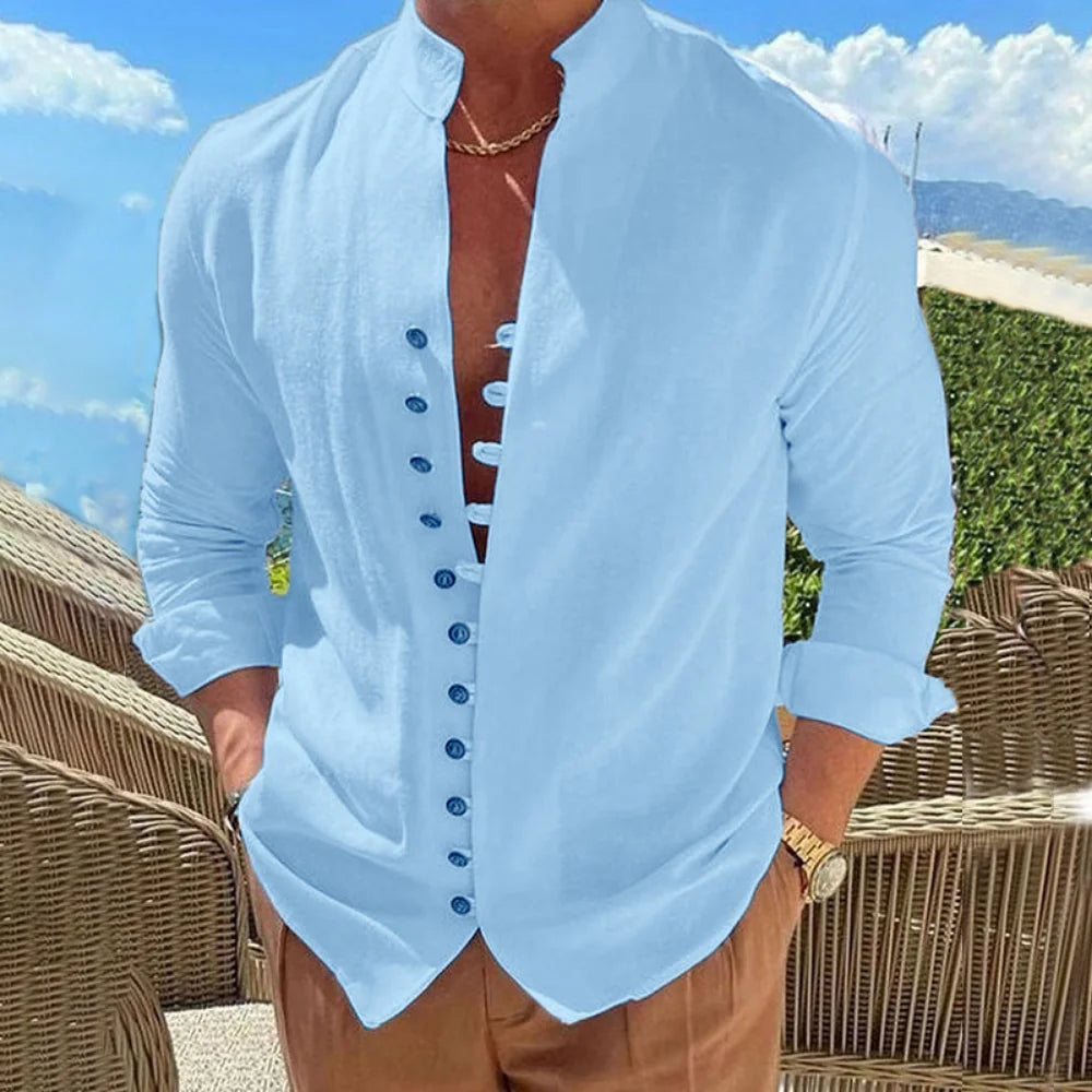 Men’s Solid Color Long Sleeve Shirt
