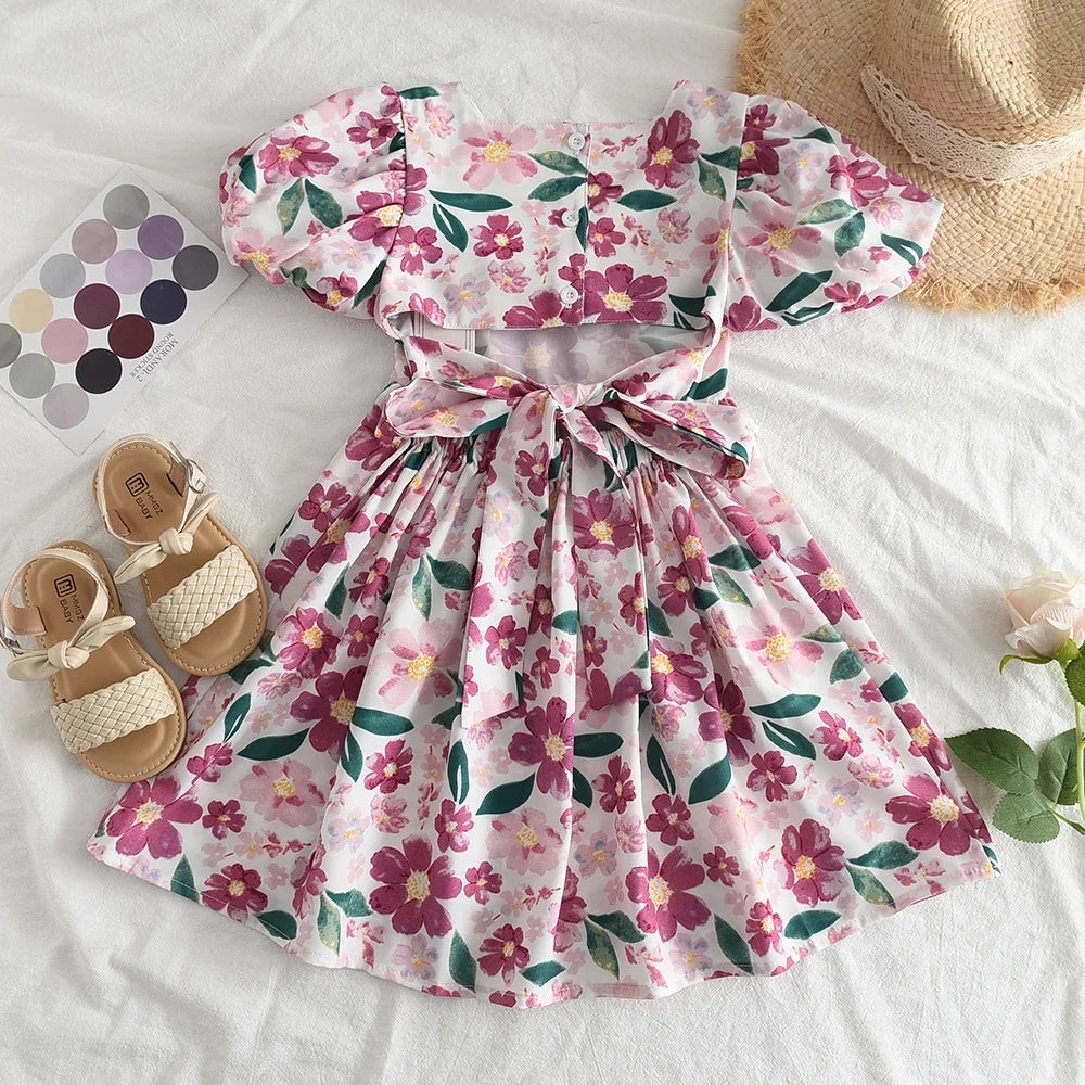 Bear Leader Rose Pink Plaid Bow Dress