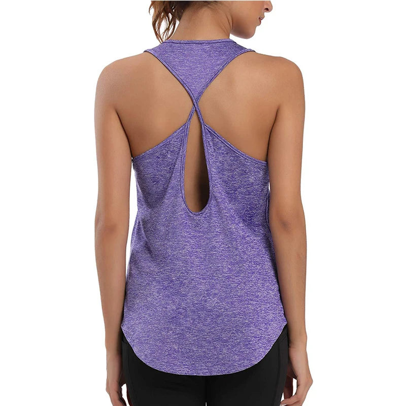 Sleeveless Backless Gym Tops