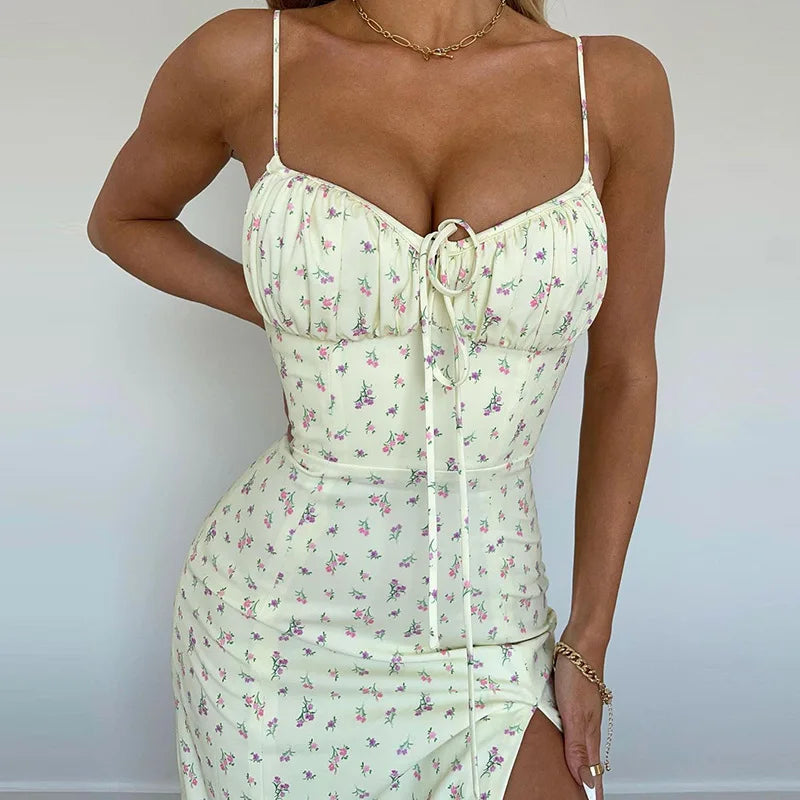 Women’s Elegant Floral Beach Vacation Dress