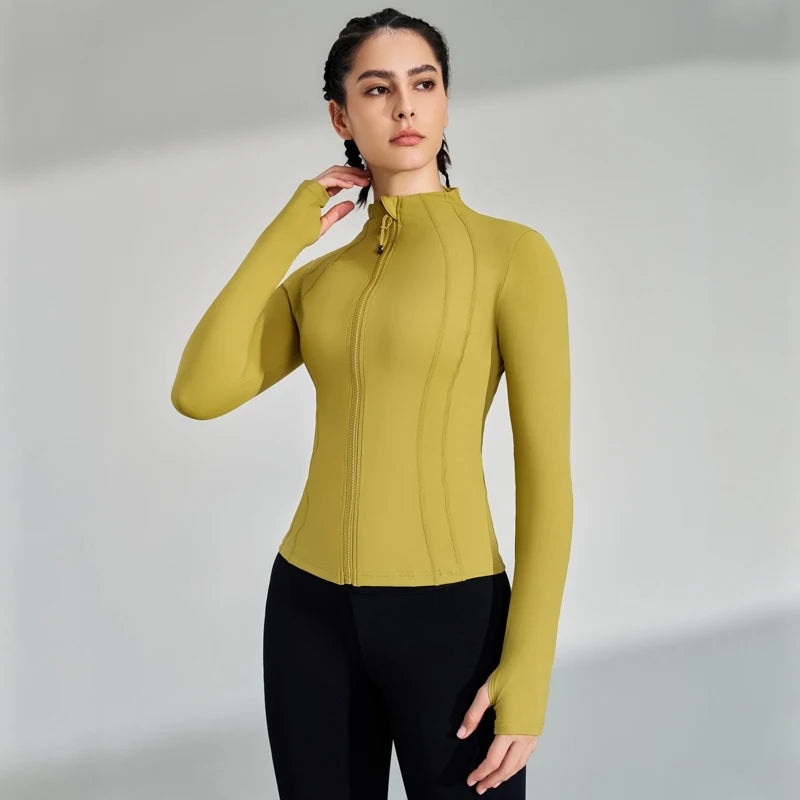 Fitness Running Stretchy Tight Long Sleeve Jacket