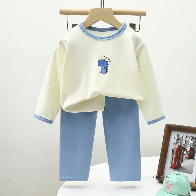 Autumn Pajamas Girls Long Sleeve Two-piece Clothing Set