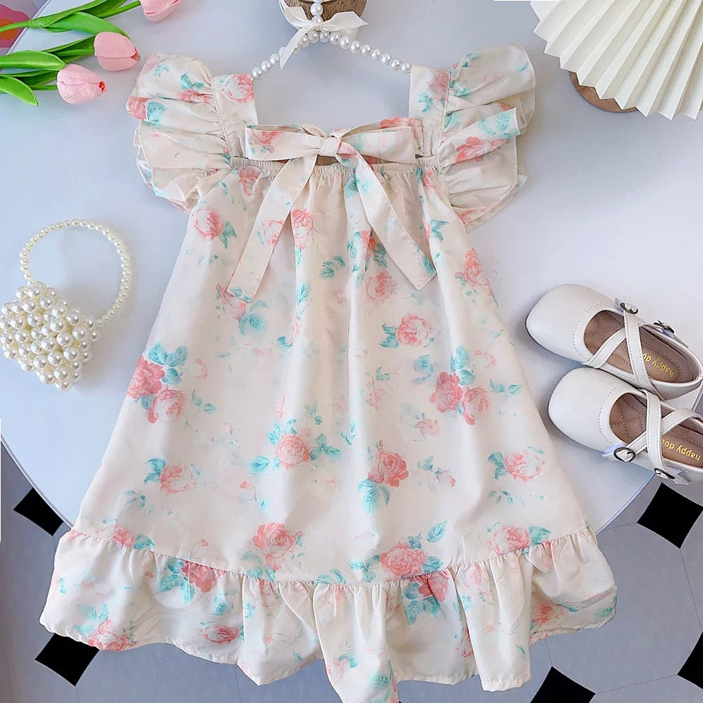 Bear Leader Rose Pink Plaid Bow Dress