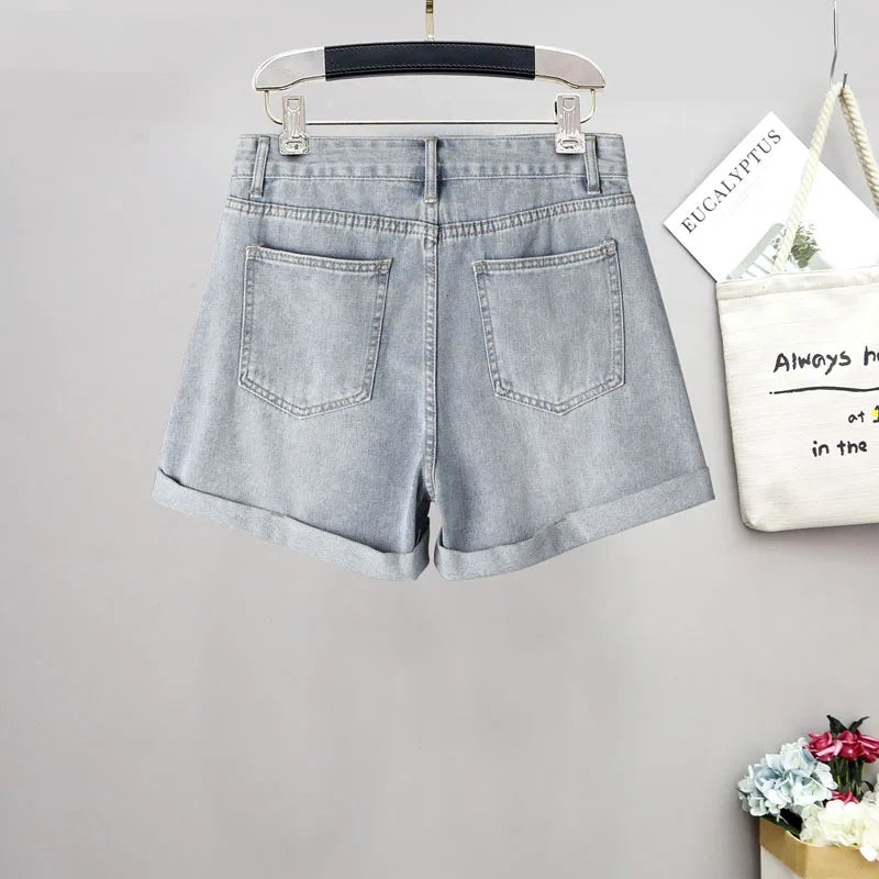 Women High Waist Jean Large Size Denim Shorts