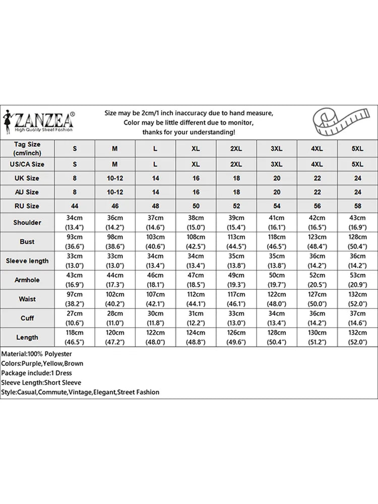 ZANZEA Fashion V-neck Pleated Dresses