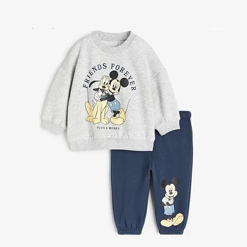 Girls' Spring & Autumn 2-Piece Cartoon Fashion Set