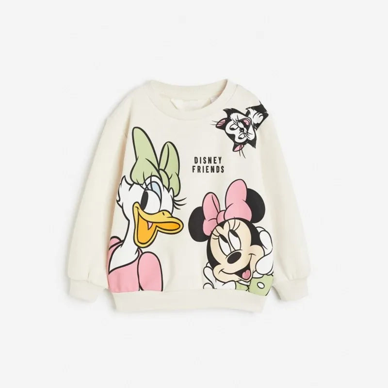 Girls' Spring & Autumn 2-Piece Cartoon Fashion Set