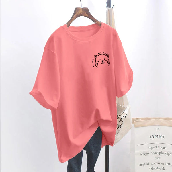Summer Fashion O Neck Short Sleeve Plus Size T-shirt