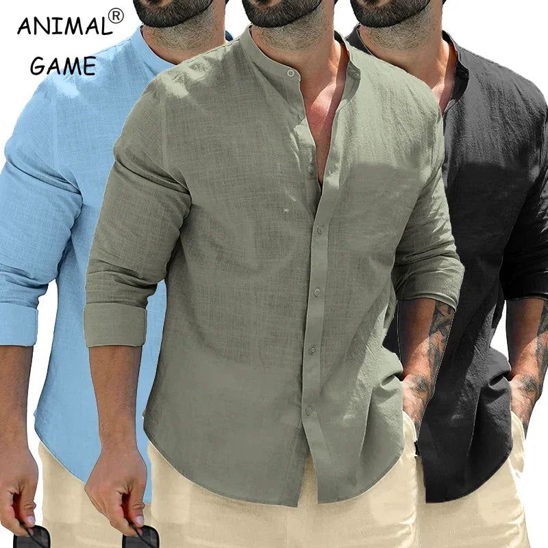 Autumn Men’s Long Sleeve Cotton Shirt