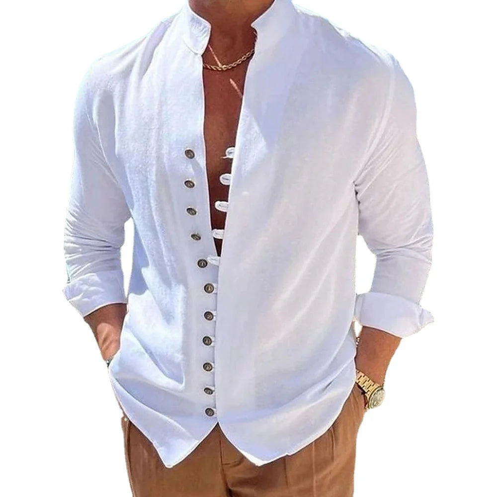 Men’s Solid Color Long Sleeve Shirt