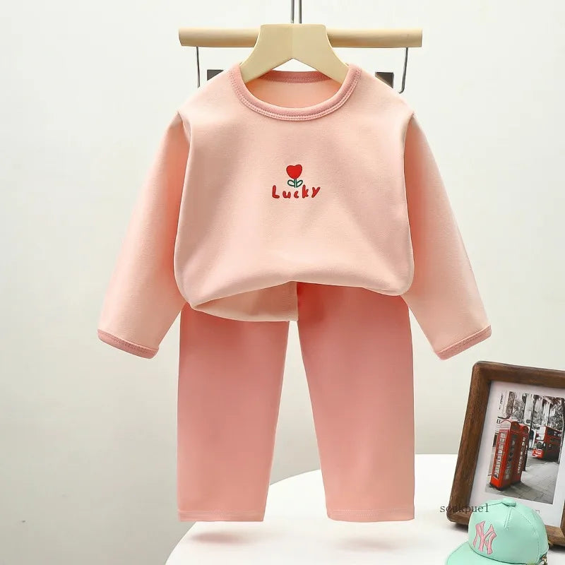 Autumn Pajamas Girls Long Sleeve Two-piece Clothing Set