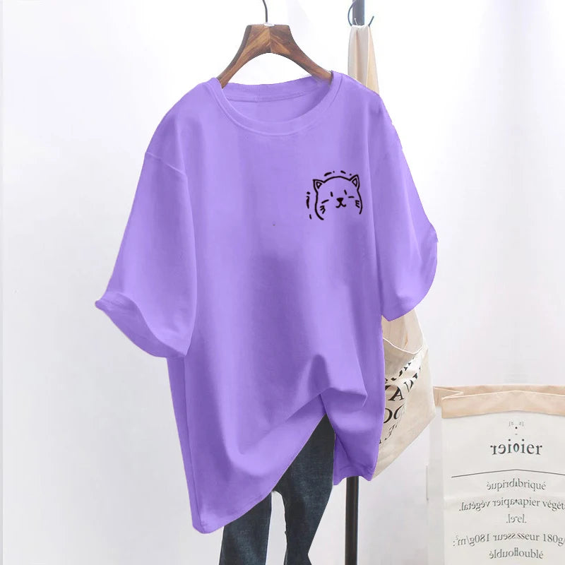 Summer Fashion O Neck Short Sleeve Plus Size T-shirt