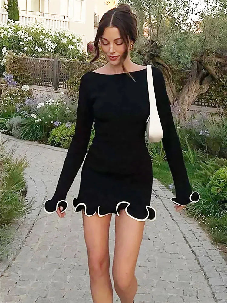Sexy Tight Ruffled Knit Dress