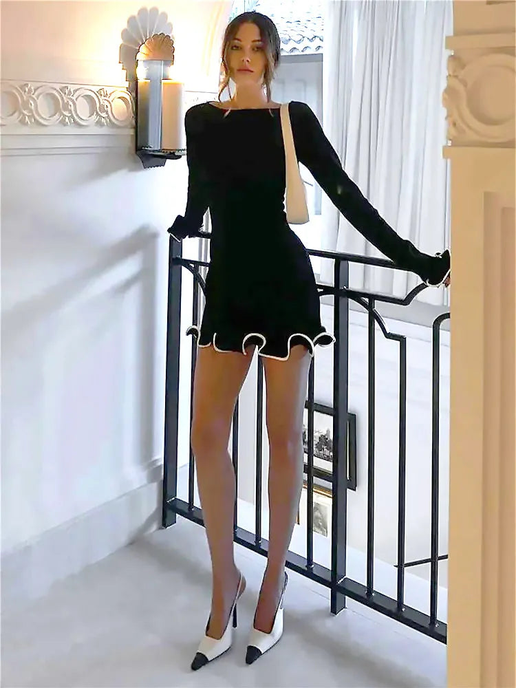 Sexy Tight Ruffled Knit Dress