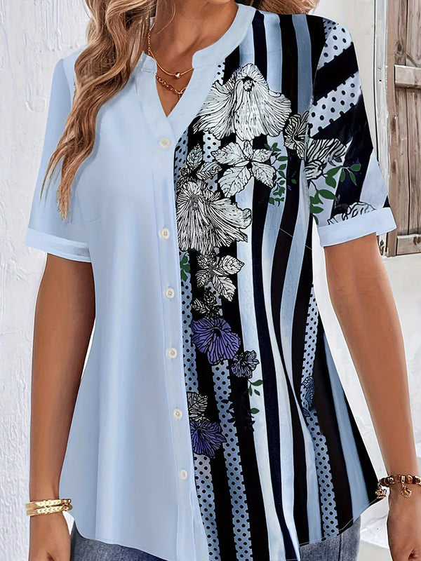 Plus Size Striped Print Blouse