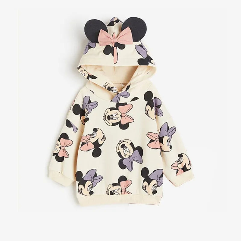 Mickey Minnie Full Print Hooded Toddler Tops