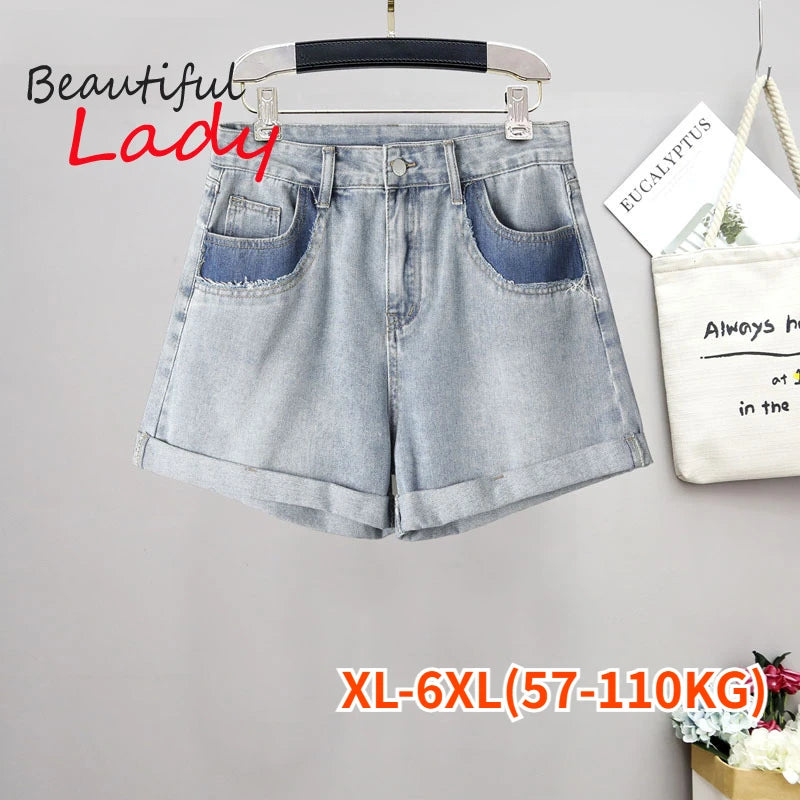 Women High Waist Jean Large Size Denim Shorts