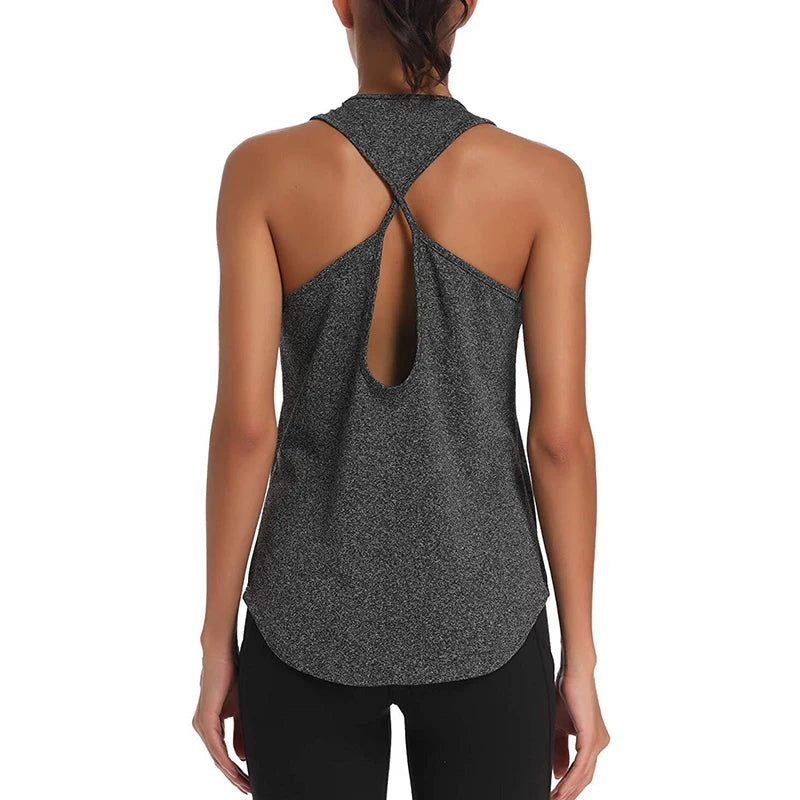 Sleeveless Backless Gym Tops