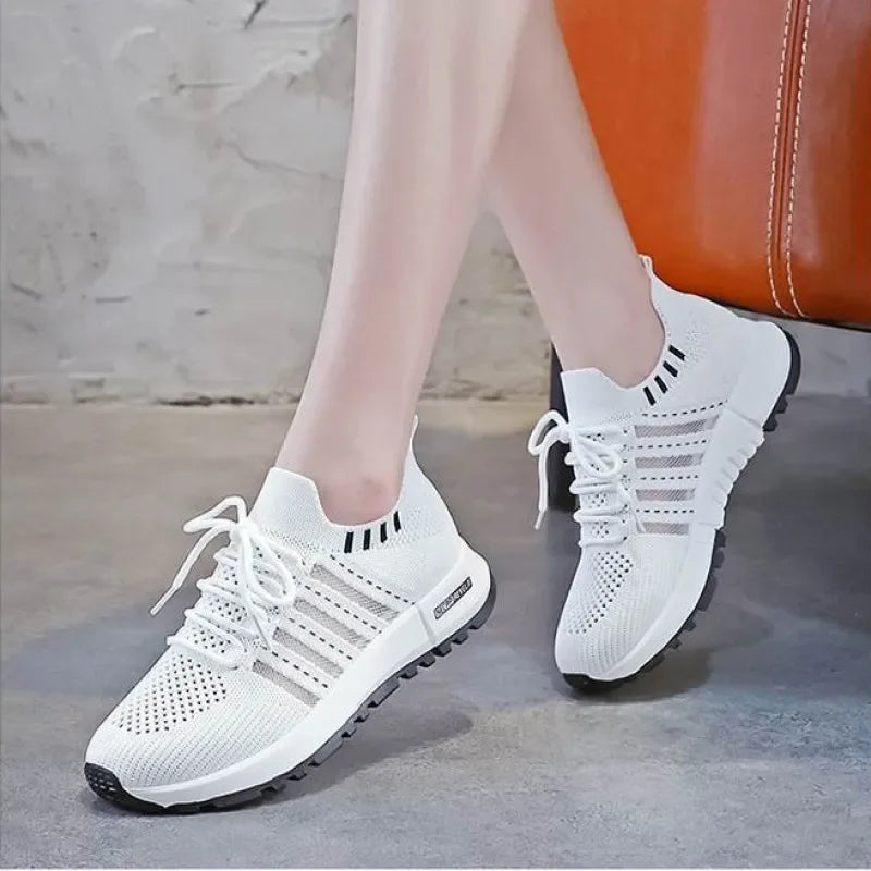 Breathable Walking Mesh Flat Shoes Sneakers \